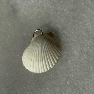 Elegant White Scallop Shell Pendant